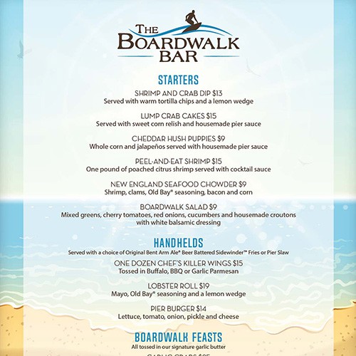 Boardwalk Bar Menu